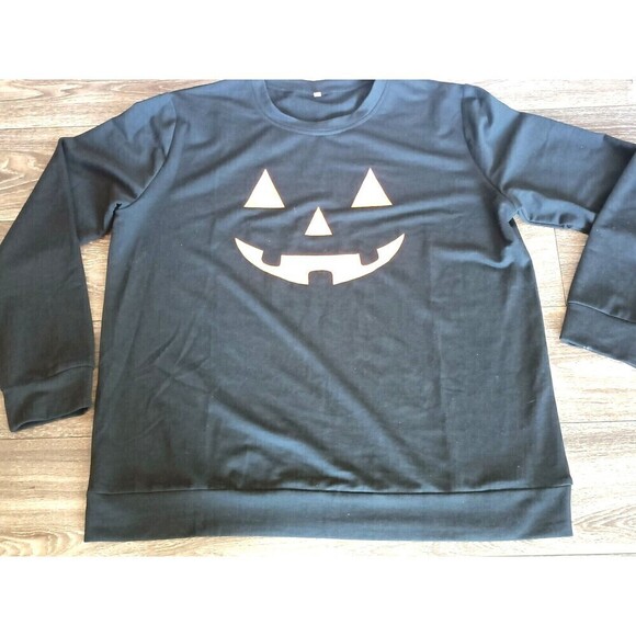 Jack O Lantern Halloween Sweatshirt Size 2X Long Sleeve Fleece Stretch NWOT - Picture 2 of 7